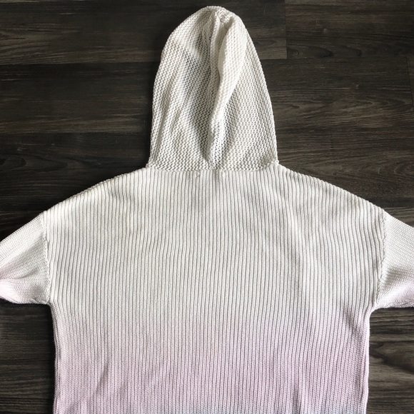 Anthropologie Ombré Sweater Hoodie Pink Blue Large Cotton Blend Pullover - Picture 5 of 14